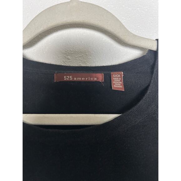 Women's 525 AMERICA Black 3/4 Sleeve Sweater Small Cotton Blend Summer Weight - Picture 2 of 5